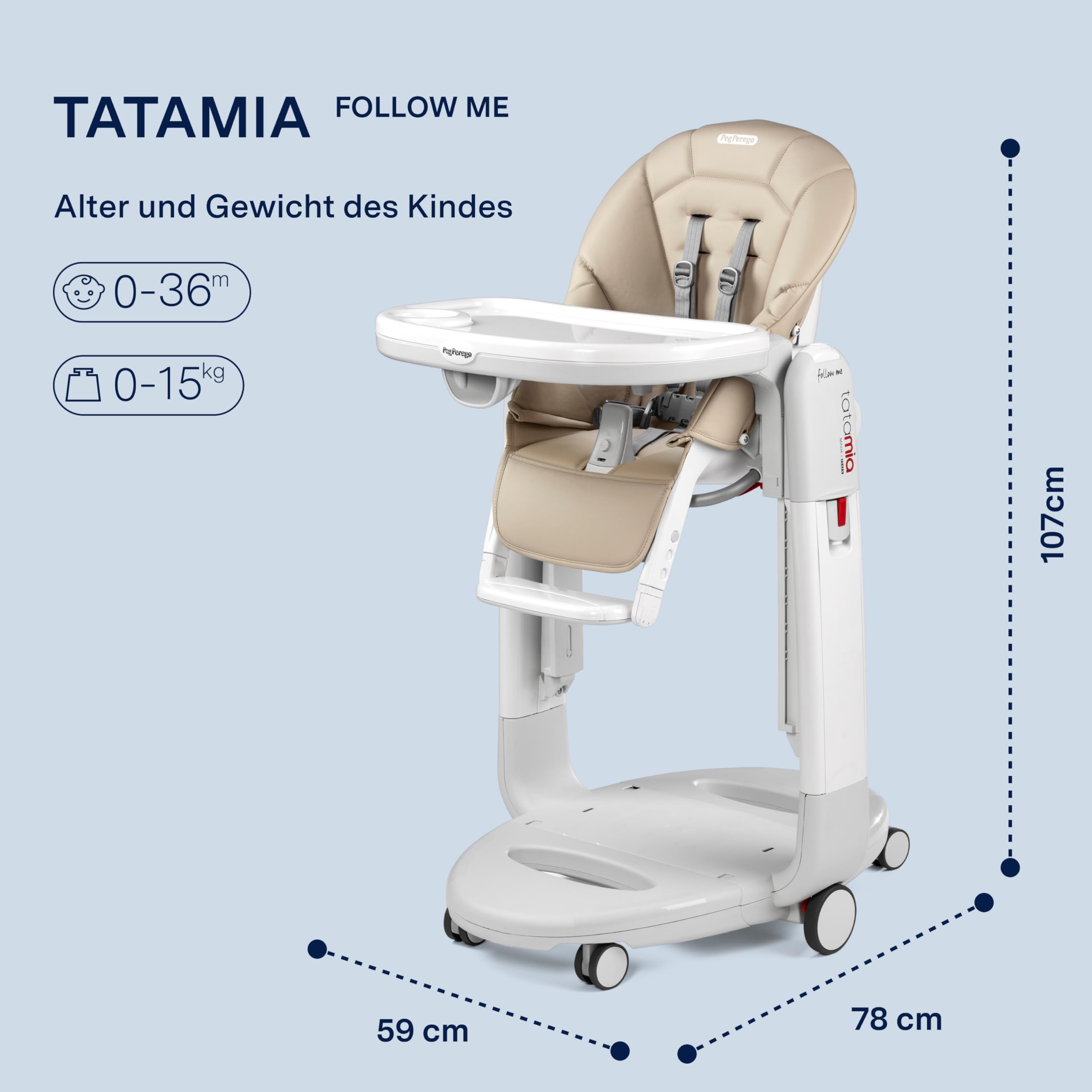 peg-perego-tatamia-follow-me-hochstuhl-3-in-1-astral-0-3-jahre image 2