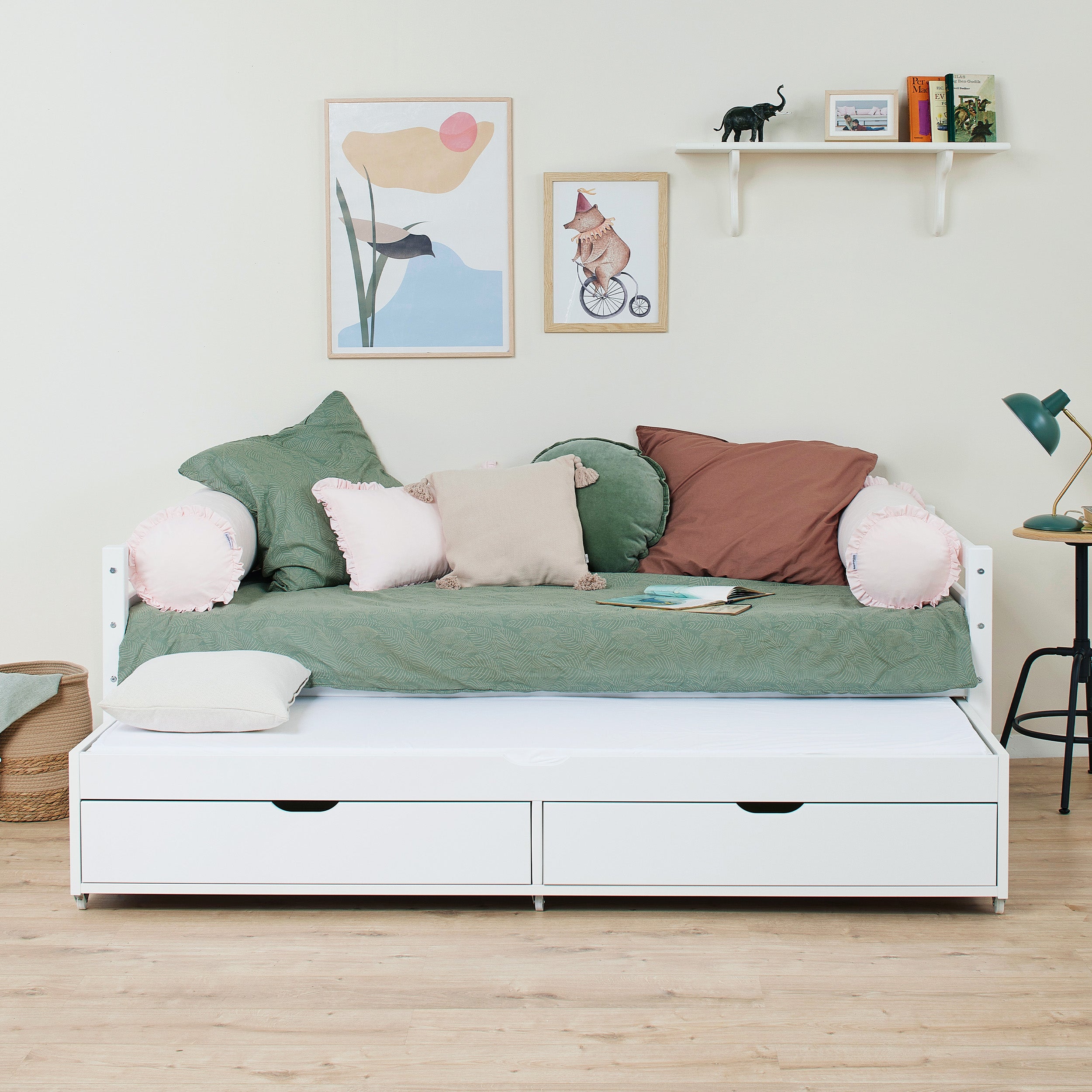 hoppekids-eco-dream-einzelbett-90x200-mit-ausziehbett-und-schubladen image 6