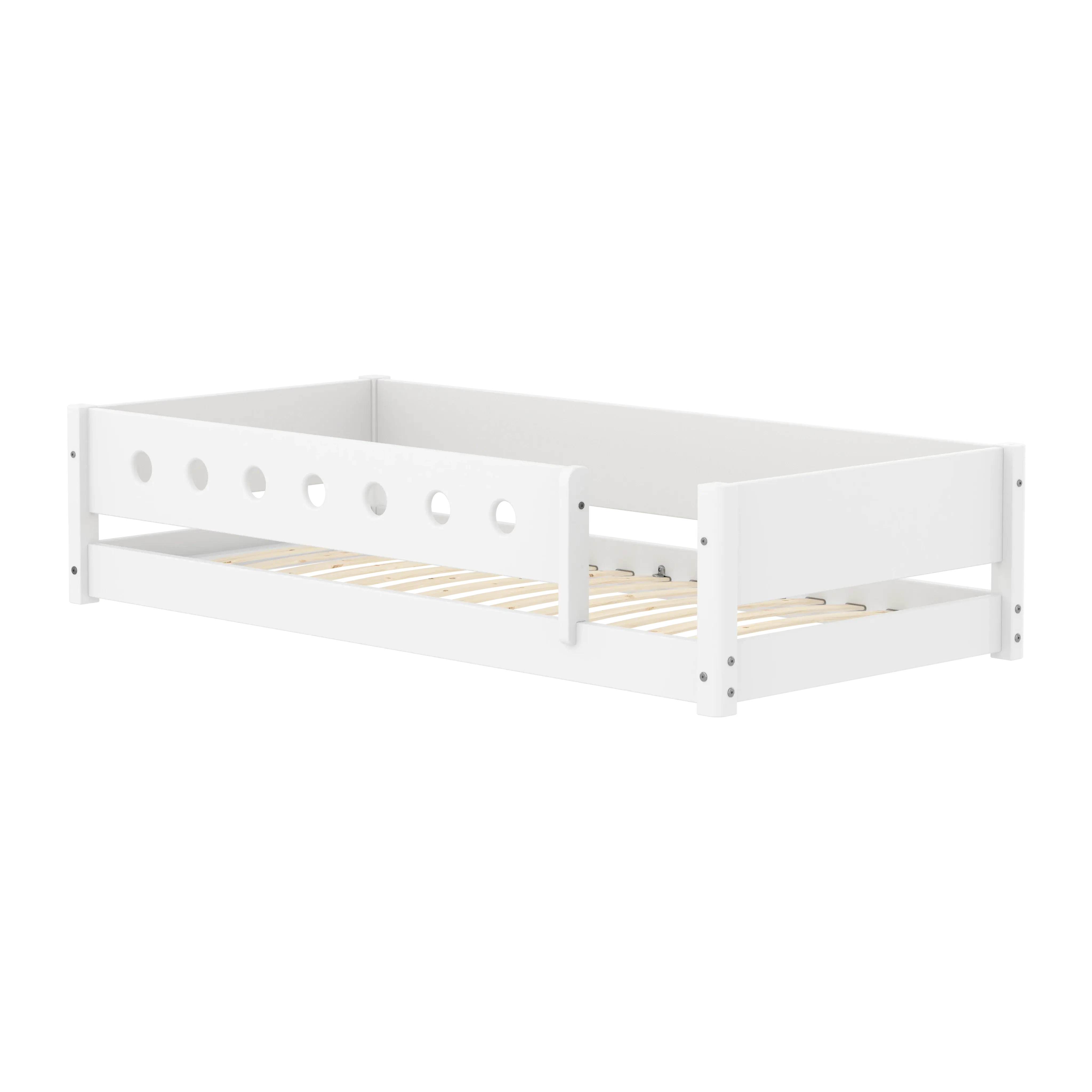 flexa-white-montessori-bett-mit-vorderer-absturzsicherung-90x200-cm-wei image 1