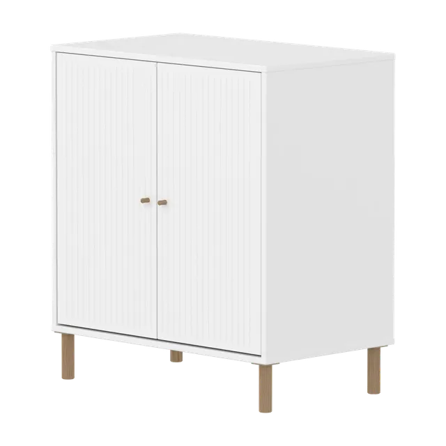 flexa-saga-schrank-2-t-ren-mit-rillen-f-e-und-griffe-in-eiche-wei image 1