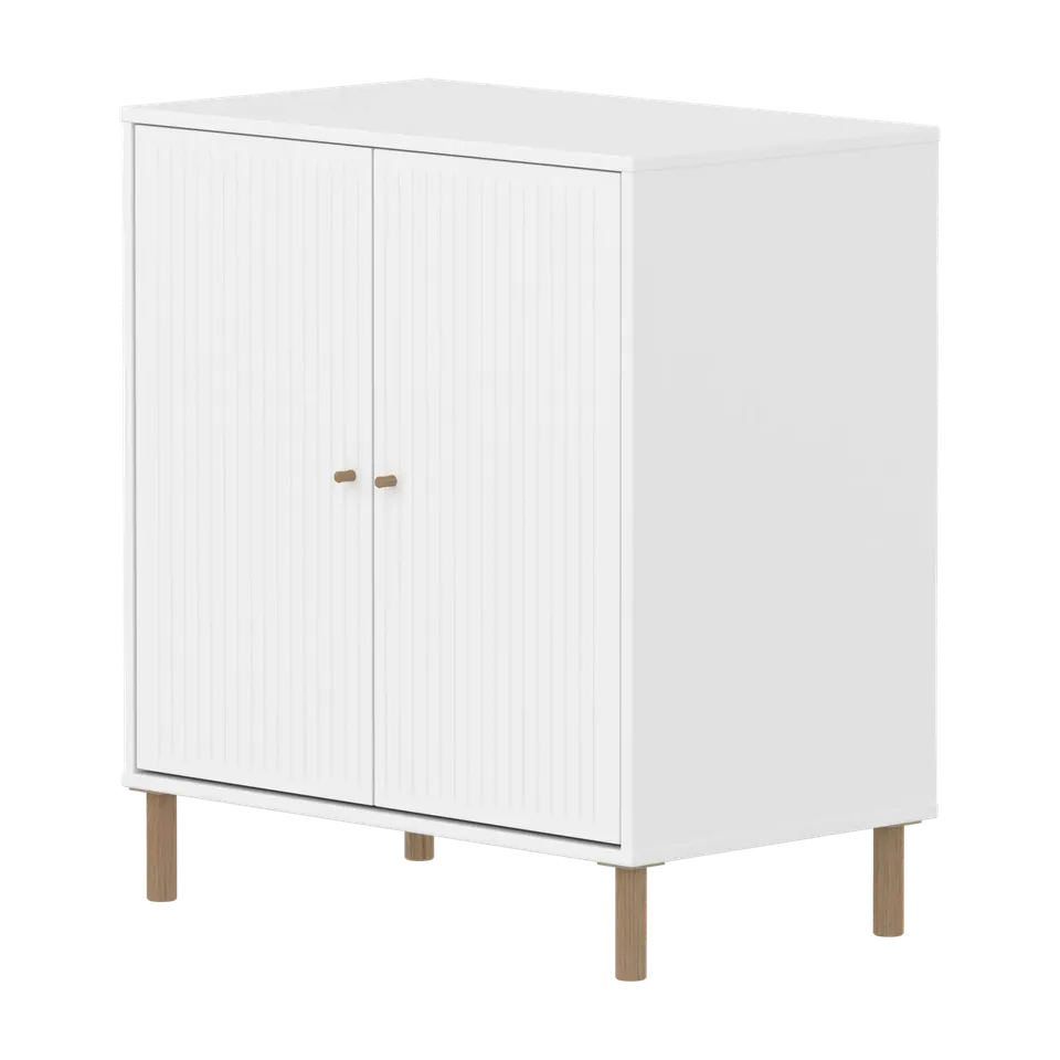 flexa-saga-schrank-2-t-ren-mit-rillen-f-e-und-griffe-in-eiche-wei image 1