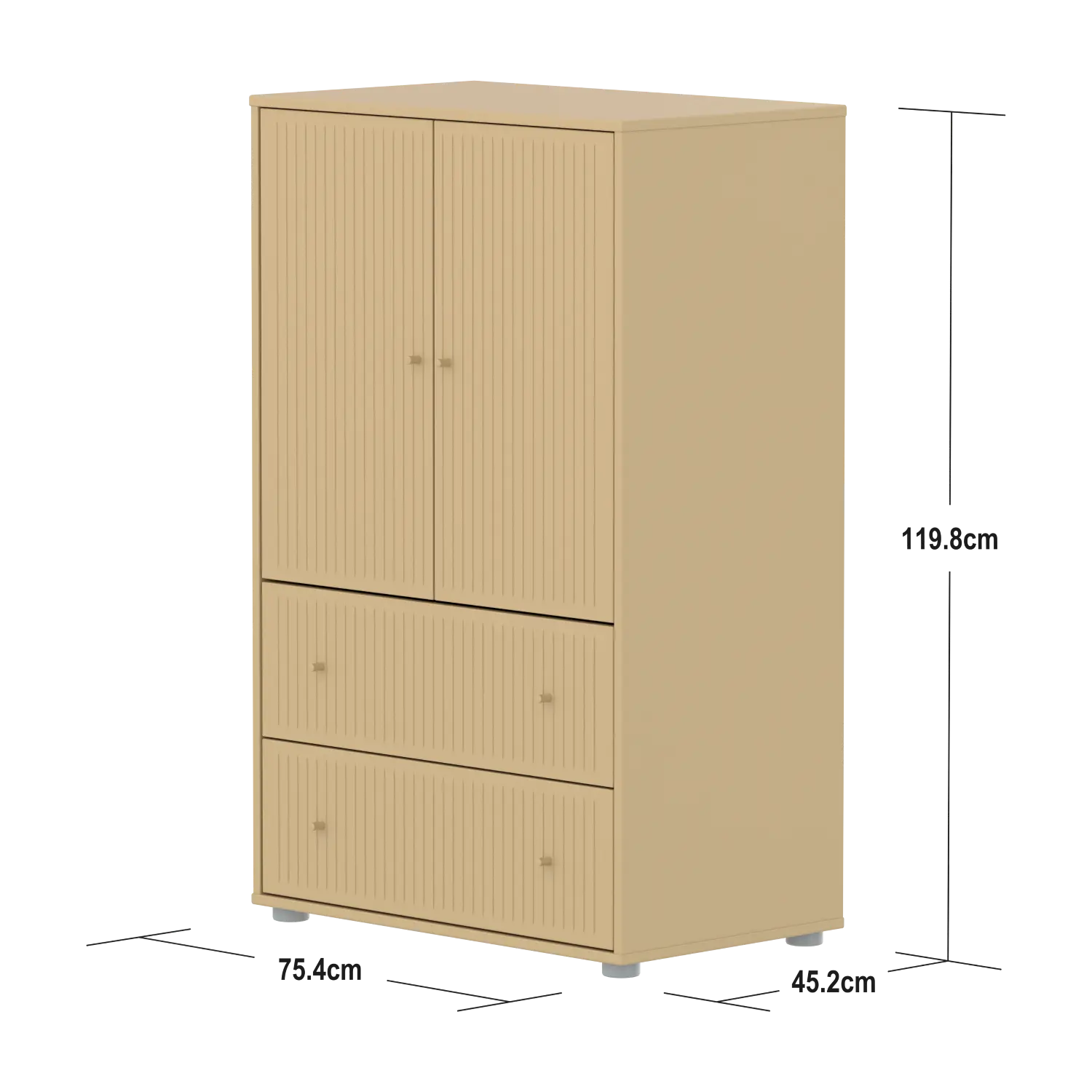 flexa-saga-schrank-2-t-ren-und-2-schubladen-mit-rillen-oat image 4