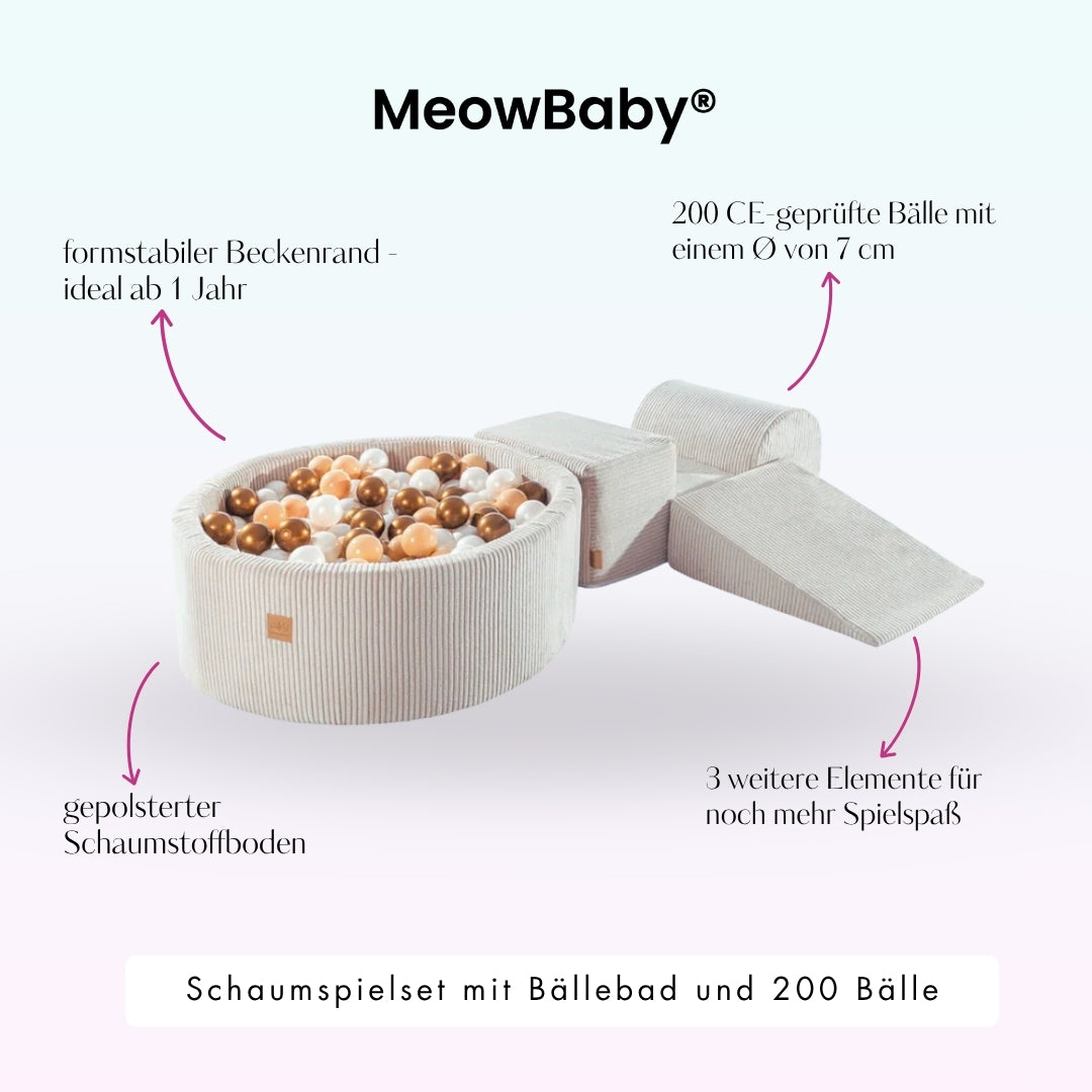 meowbaby-sthetik-cord-schaumspielset-mit-b-llebad-200-b-lle image 3