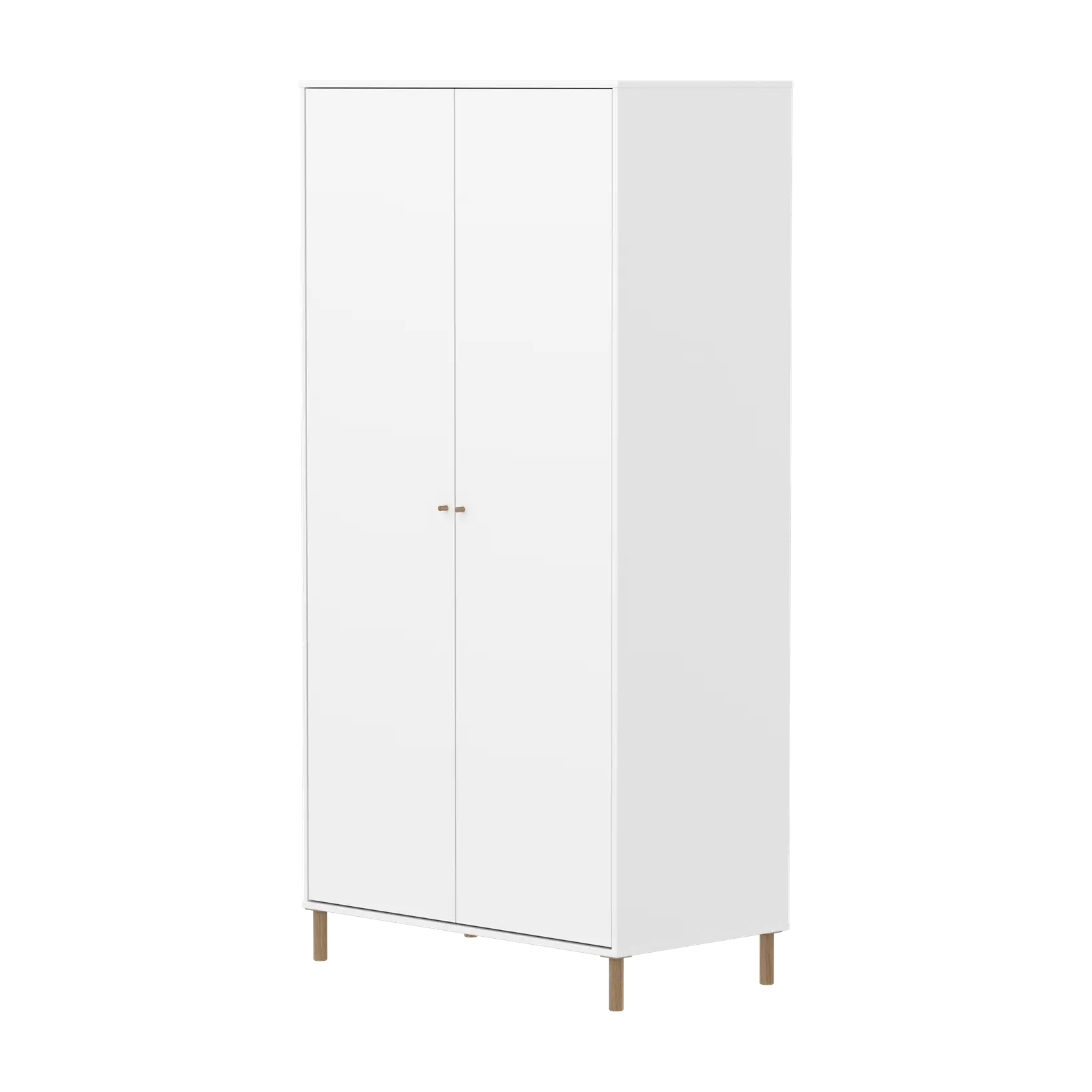 flexa-saga-kleiderschrank-2-t-ren-mit-stange-f-e-und-griffe-in-eiche-wei image 1