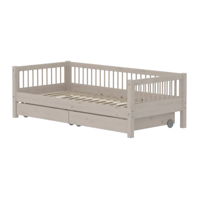 flexa-classic-einzelbett-mit-schubladen-und-absturzsicherung-90x200-cm-grau image 1