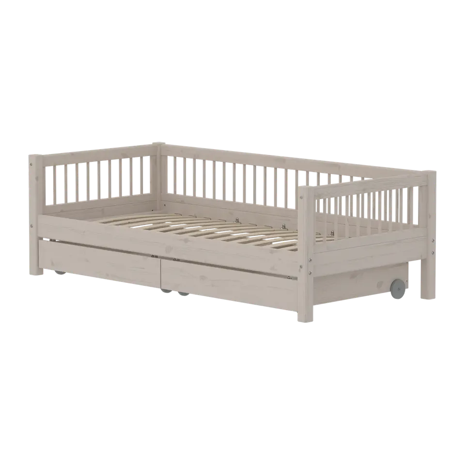 flexa-classic-einzelbett-mit-schubladen-und-absturzsicherung-90x200-cm-grau image 1