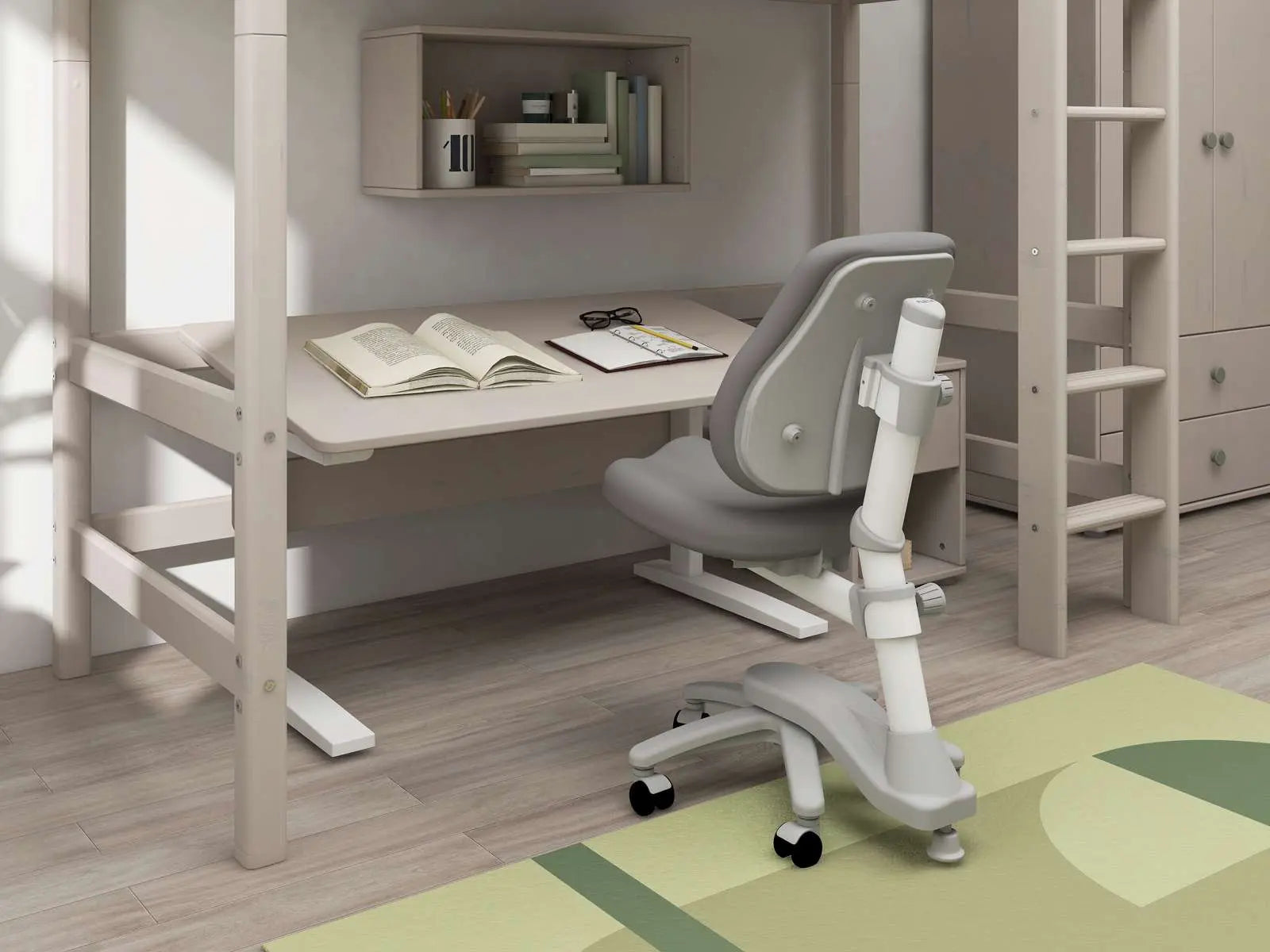 flexa-classic-schreibtisch-grau-h-henverstellbarer-kinderschreibtisch image 2