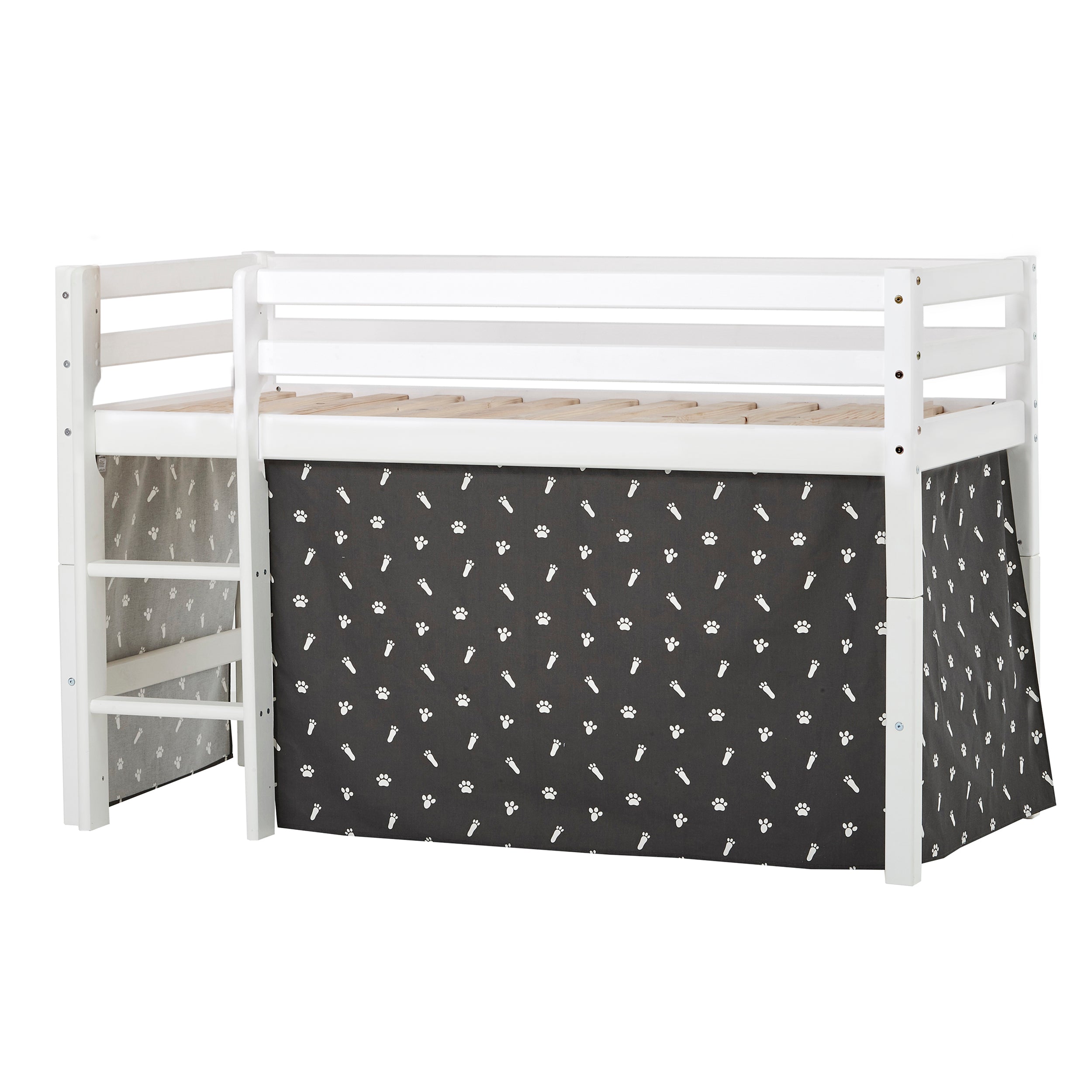 hoppekids-eco-dream-halbhochbett-mit-pets-granite-grey-bettvorhang image 1