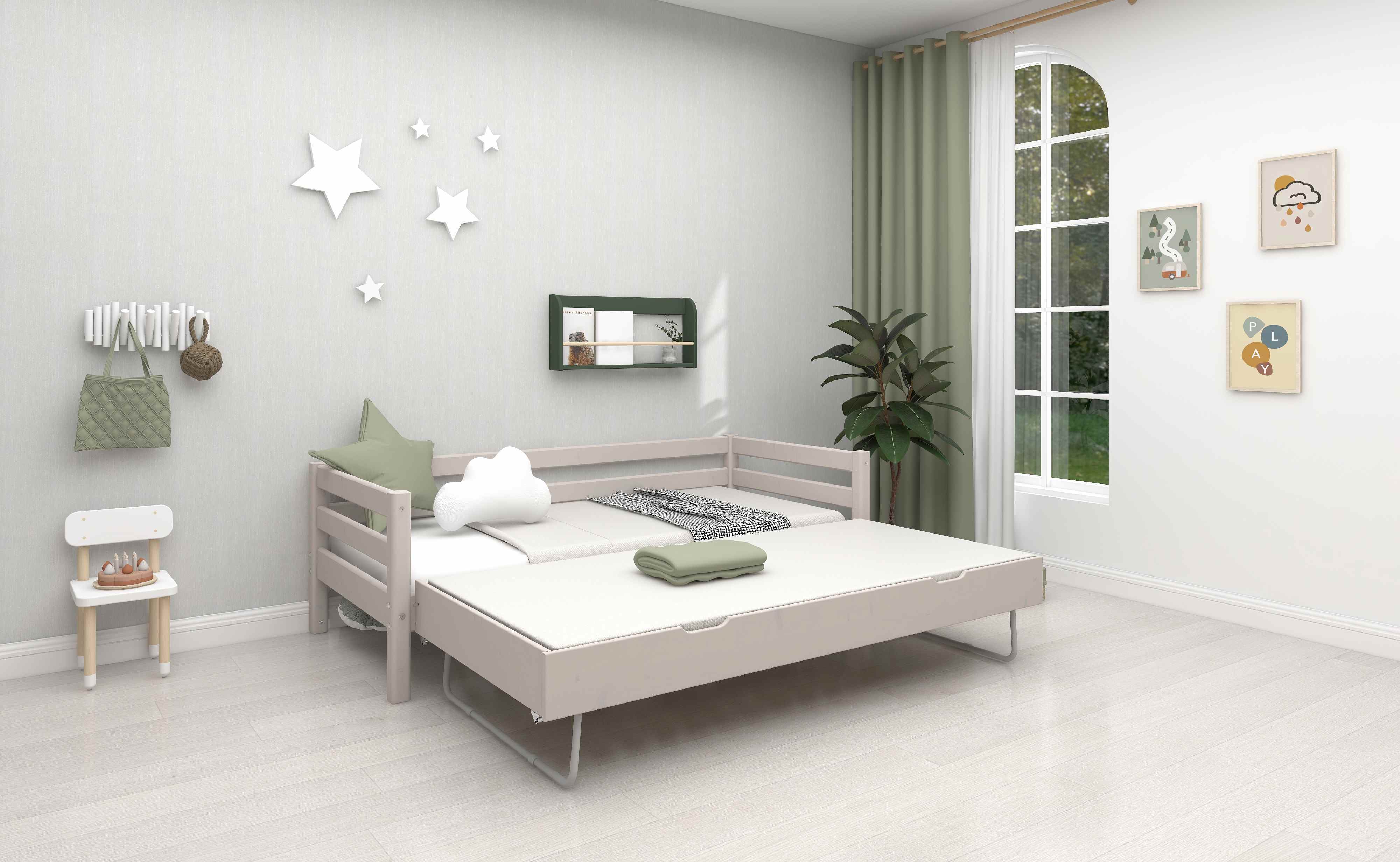 flexa-classic-einzelbett-90x200-cm-mit-ausziehbett-90x190-cm-grau image 2