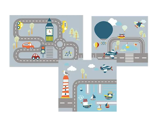 flexa-transportation-spielvorhang-3er-set-f-r-halbhohes-bett image 1