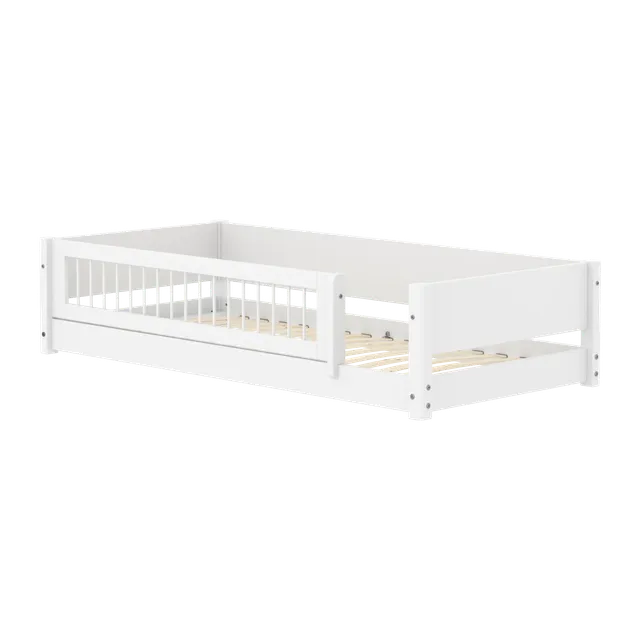 flexa-white-montessori-bett-mit-absturzsicherung-und-crossbars-90x200-cm-wei image 1