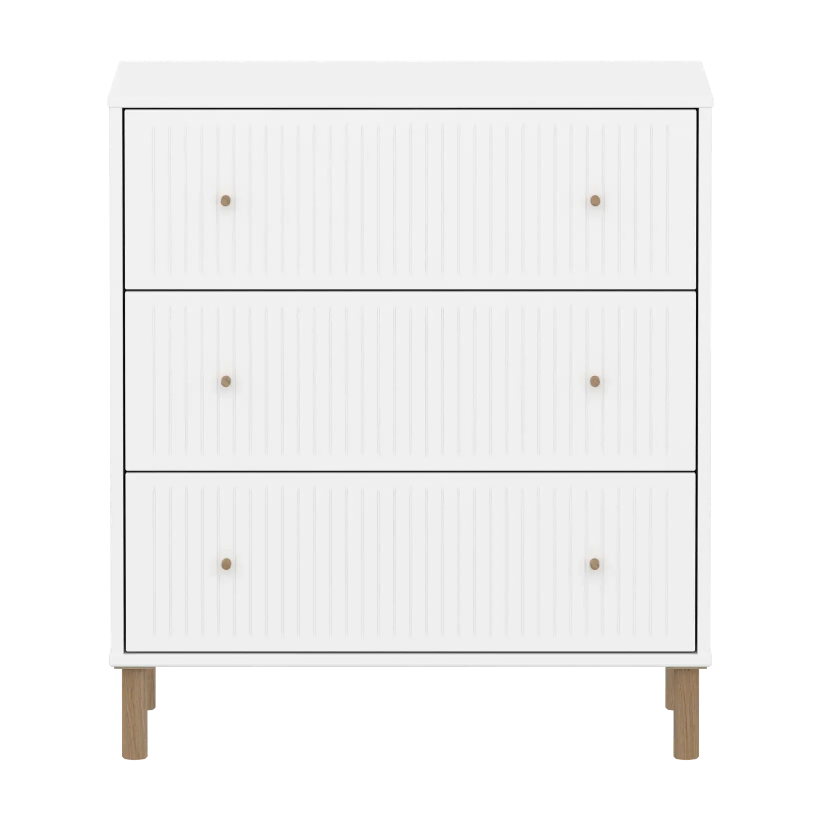 flexa-saga-kommode-3-schubladen-mit-rillen-griffe-und-f-e-eiche-wei image 2