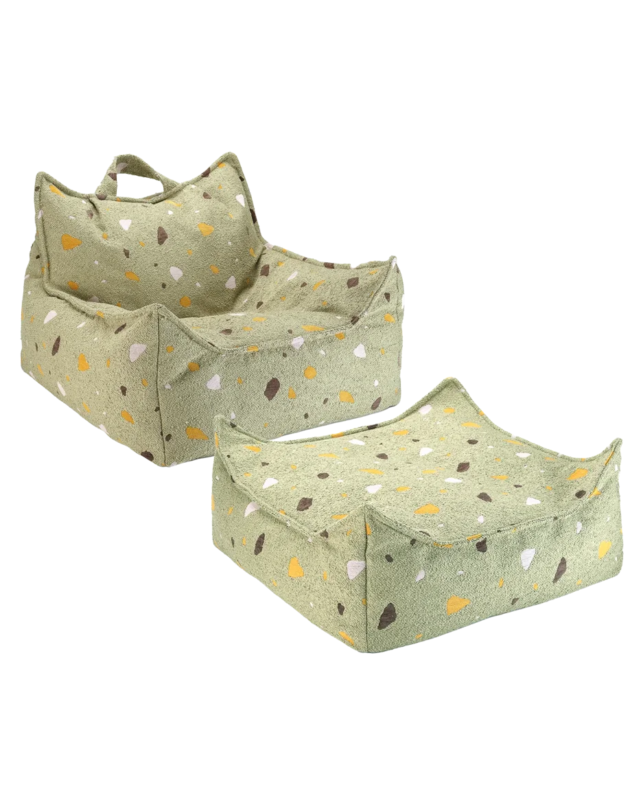 wigiwama-terrazzo-moss-sitzsack-ottoman-set image 1