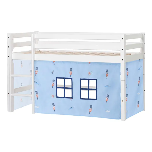 hoppekids-eco-dream-halbhochbett-mit-zinnsoldat-bettvorhang image 1