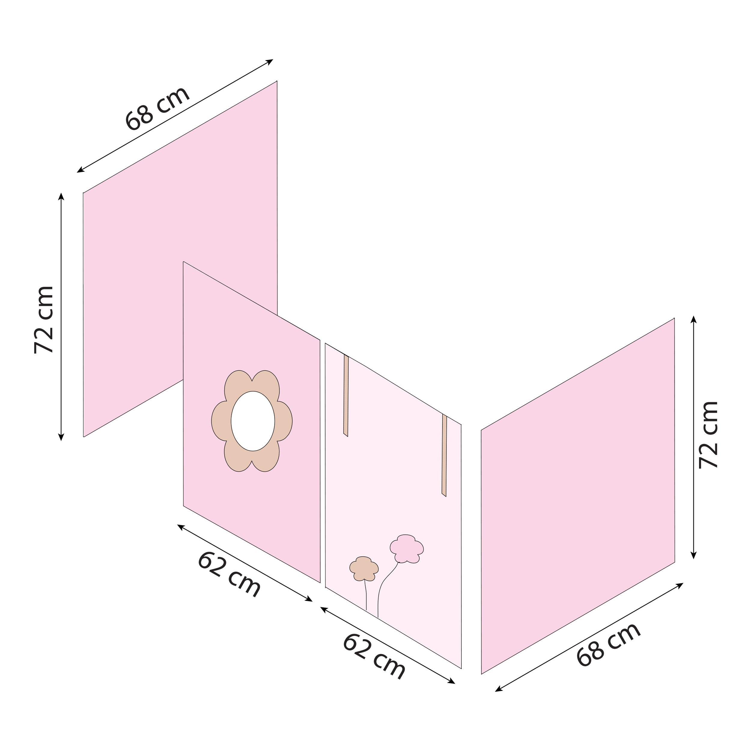 hoppekids-eco-comfort-halbhohes-bett-mit-fairytale-flower-vorhang image 3
