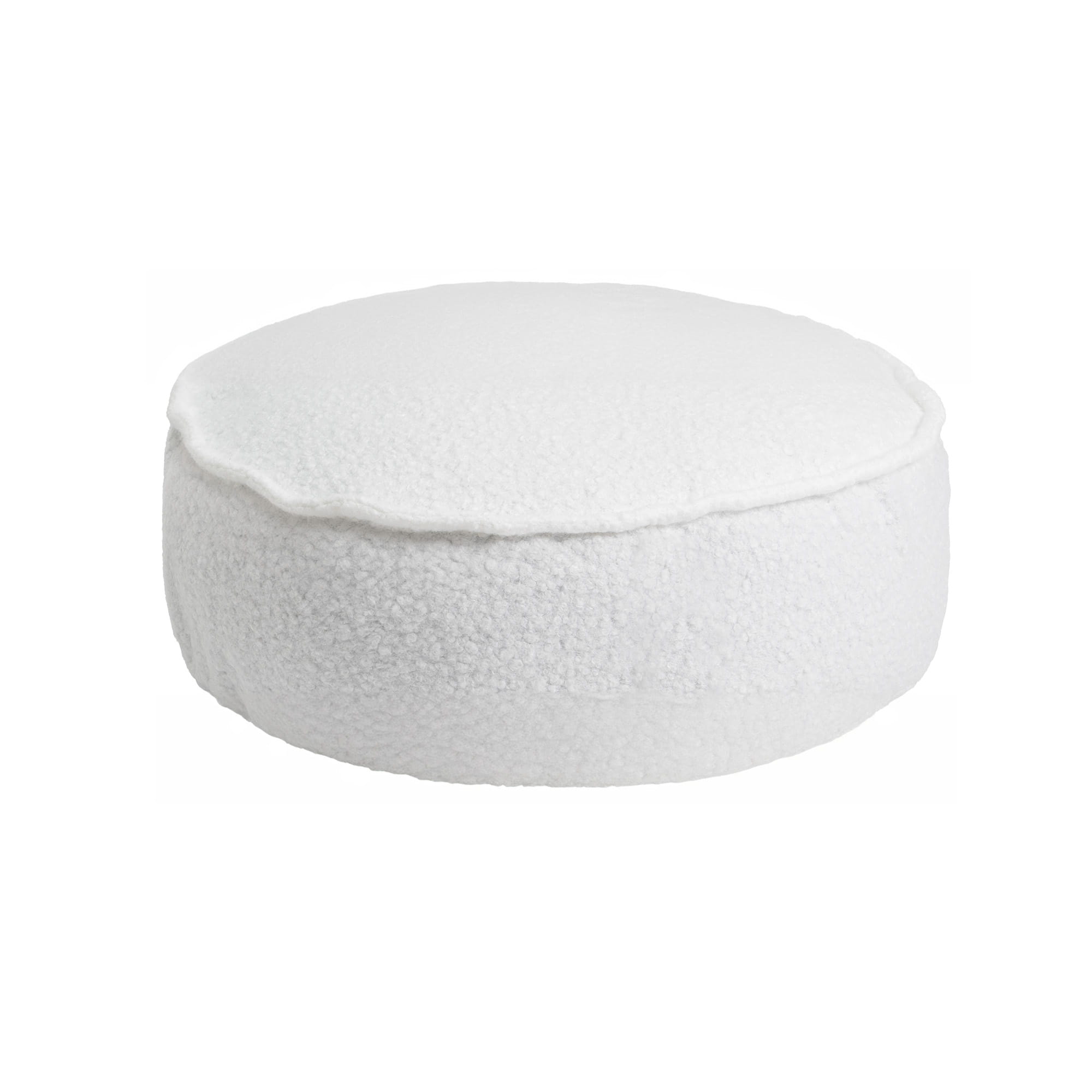meowbaby-sitzpouf-f-r-kinder-rund-boucl-creme-weiss image 1