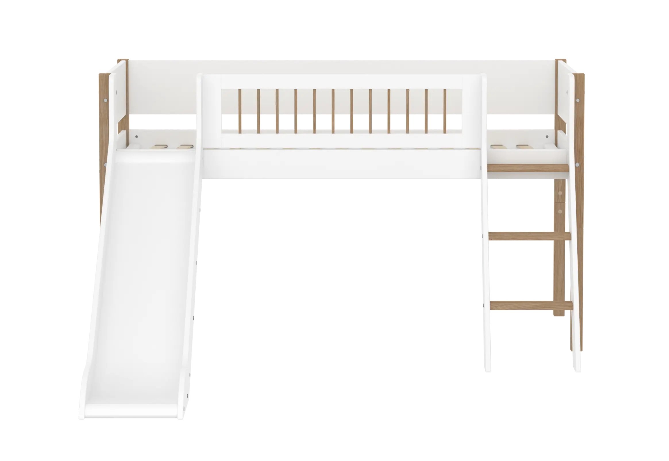 flexa-nor-spielbett-120-cm-mit-rutsche-leiter-und-absturzsicherung-90x200-cm-wei image 2