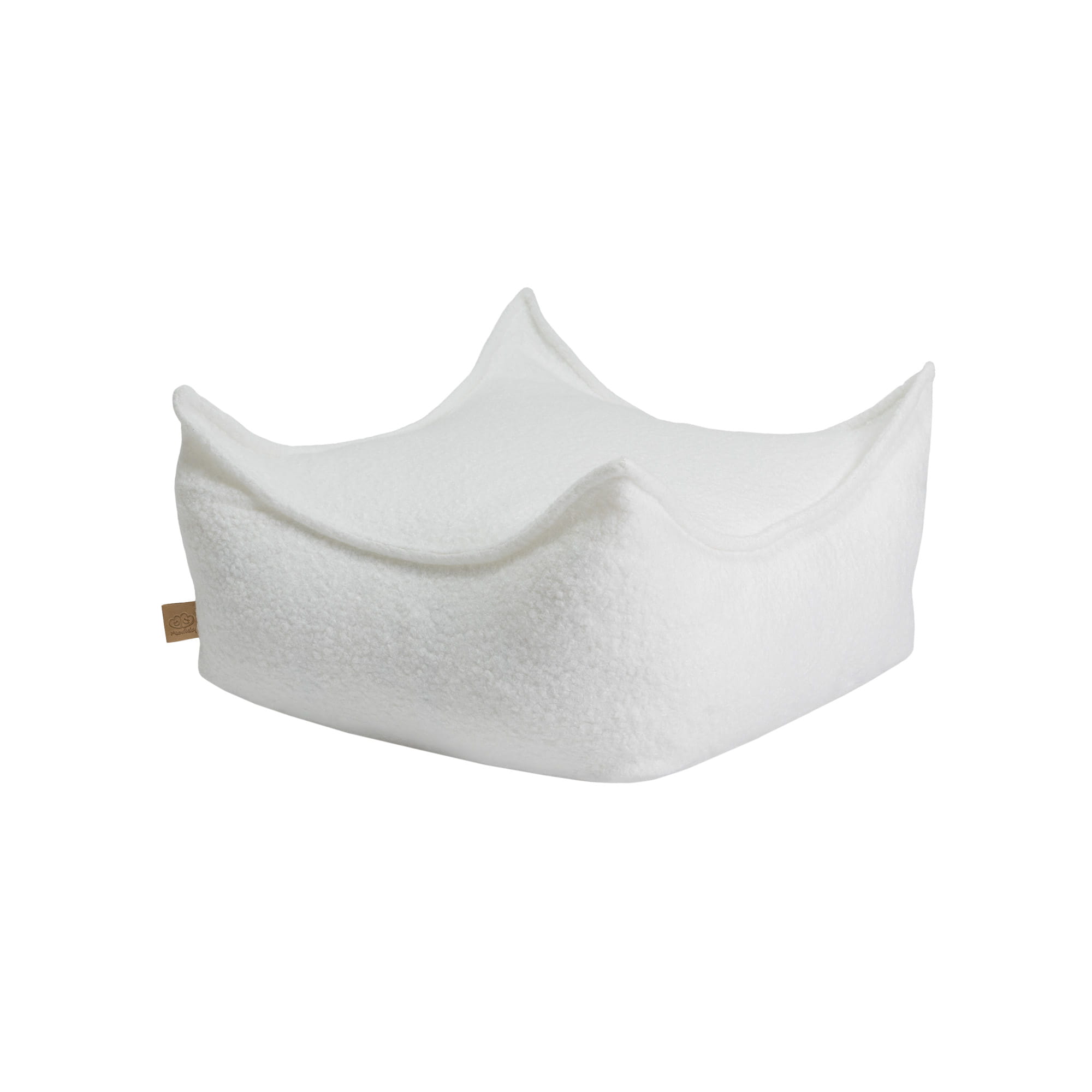 meowbaby-sitzpouf-f-r-kinder-quadratisch-boucl-creme-wei image 1