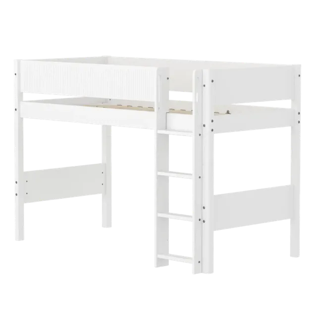 flexa-white-hochbett-143-cm-mit-gerader-leiter-und-absturzsicherung-90x200-cm-we image 1