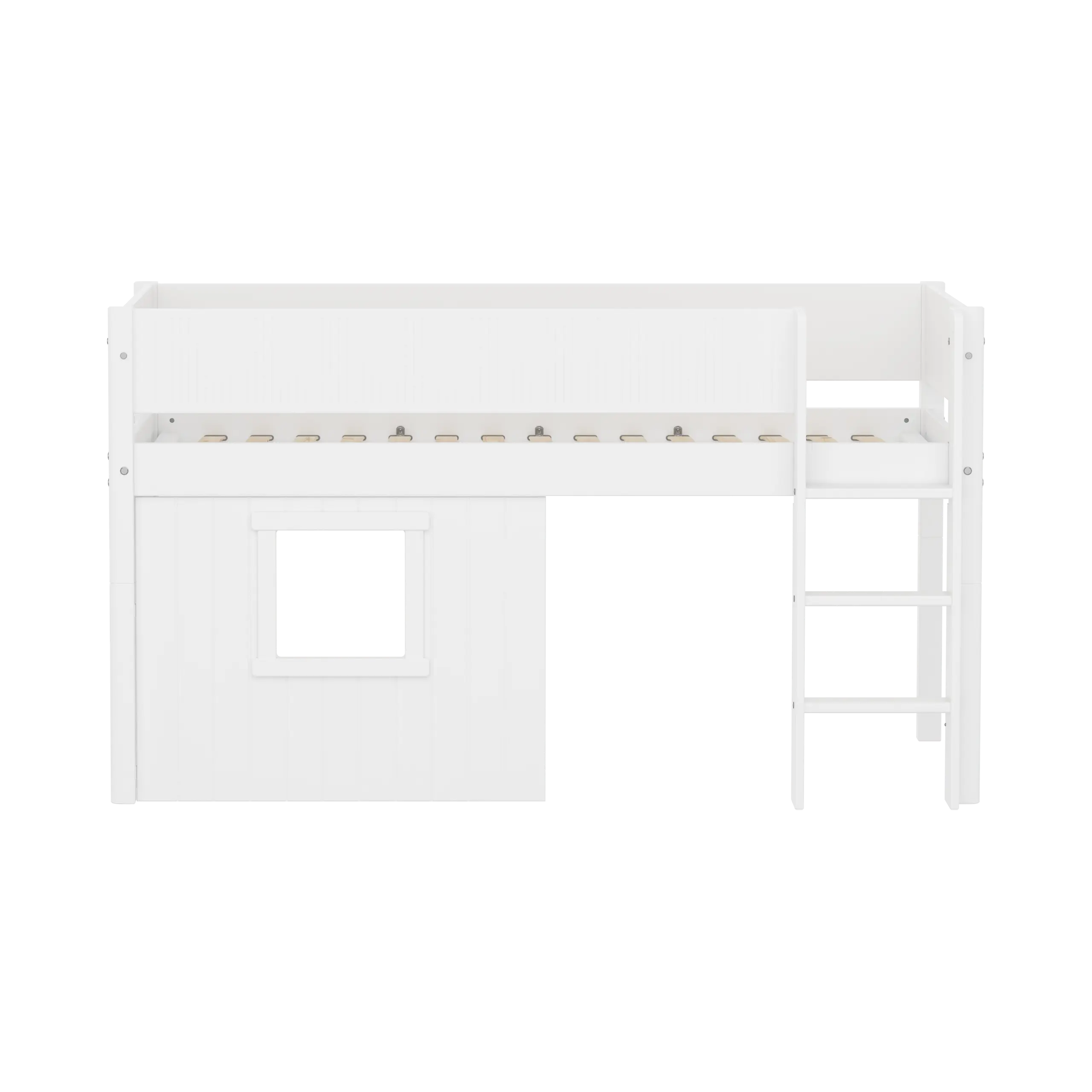 flexa-classic-spielbett-baumhaus-120-cm-90x200-cm-wei-mit-leiter image 2