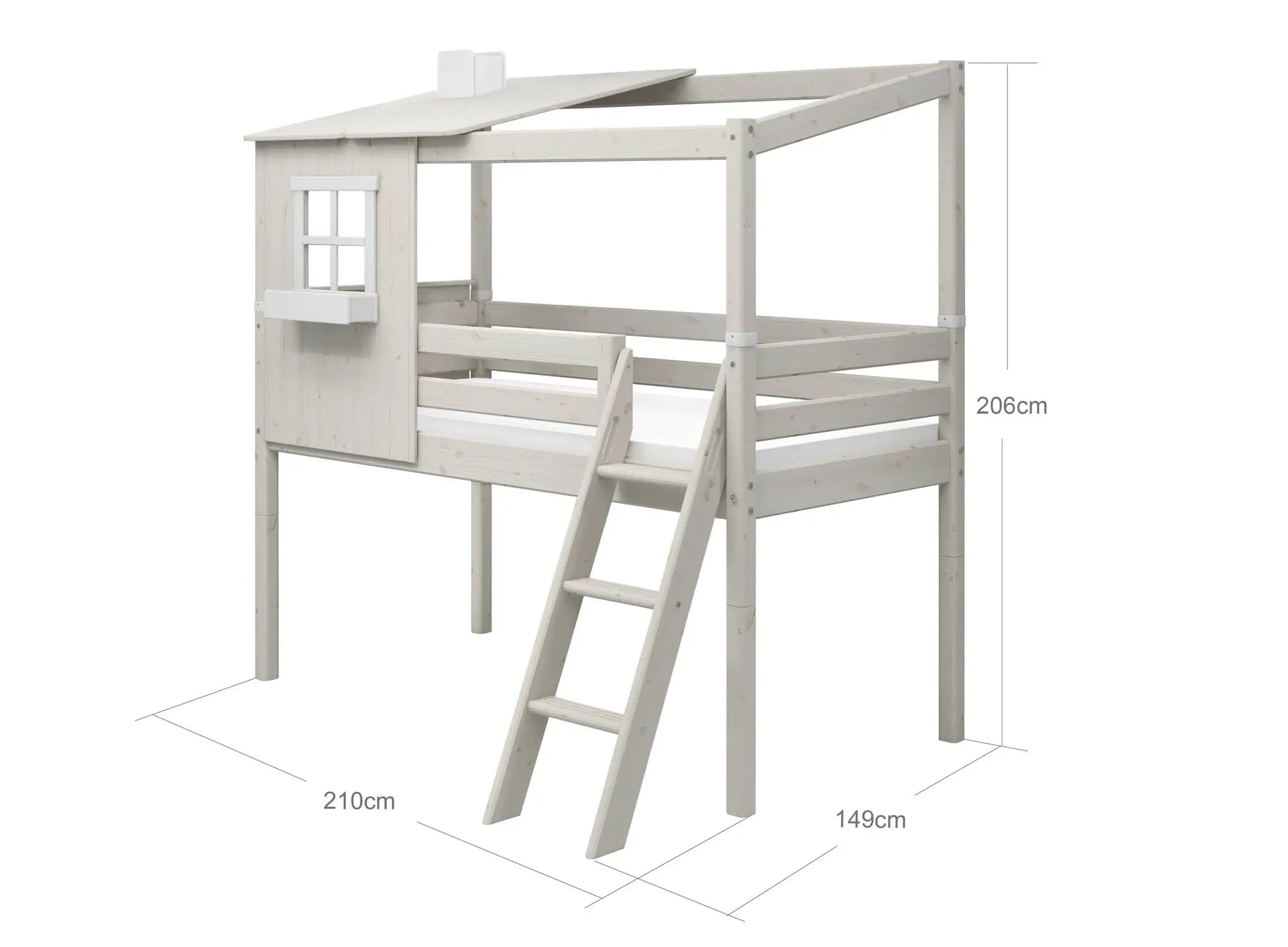 flexa-classic-spielbett-120-cm-mit-1-2-haus-90x200-cm-wei image 5