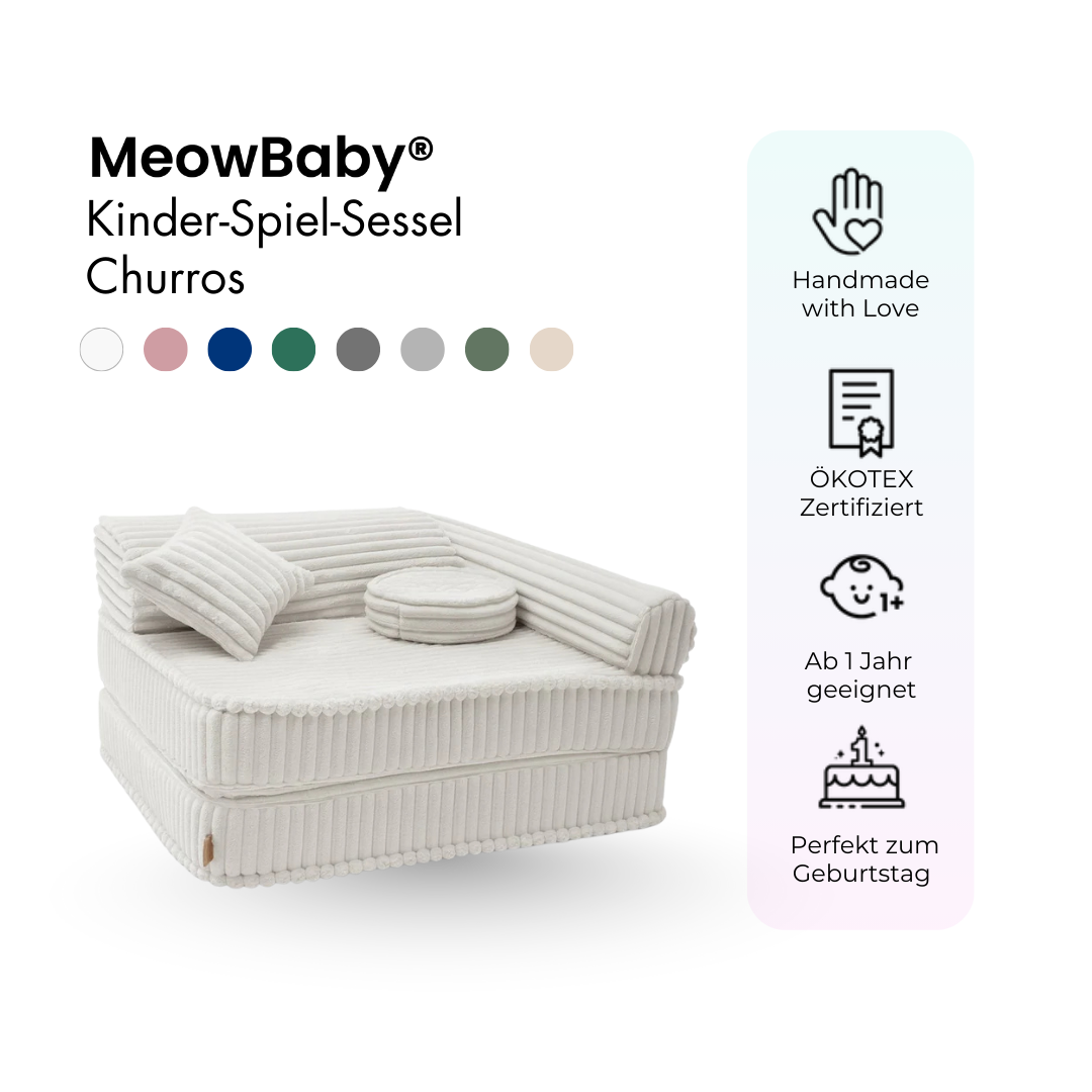 meowbaby-churros-3-in-1-kindersessel-faltbare-kindercouch-spielmatratze-pl-schco image 2