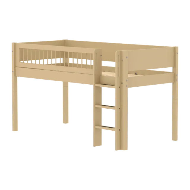 flexa-classic-halbhochbett-120-cm-mit-leiter-und-absturzsicherung-90x200-cm-sand image 1