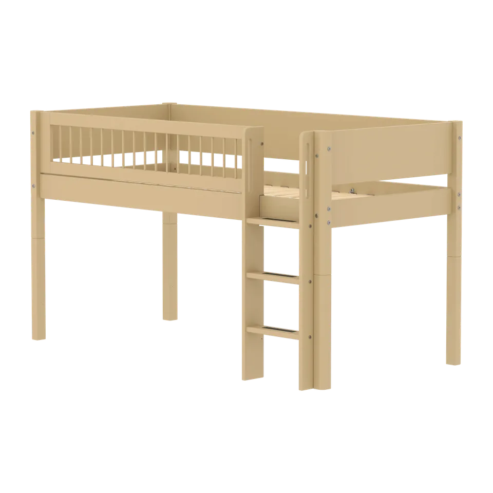 flexa-classic-halbhochbett-120-cm-mit-leiter-und-absturzsicherung-90x200-cm-sand image 1