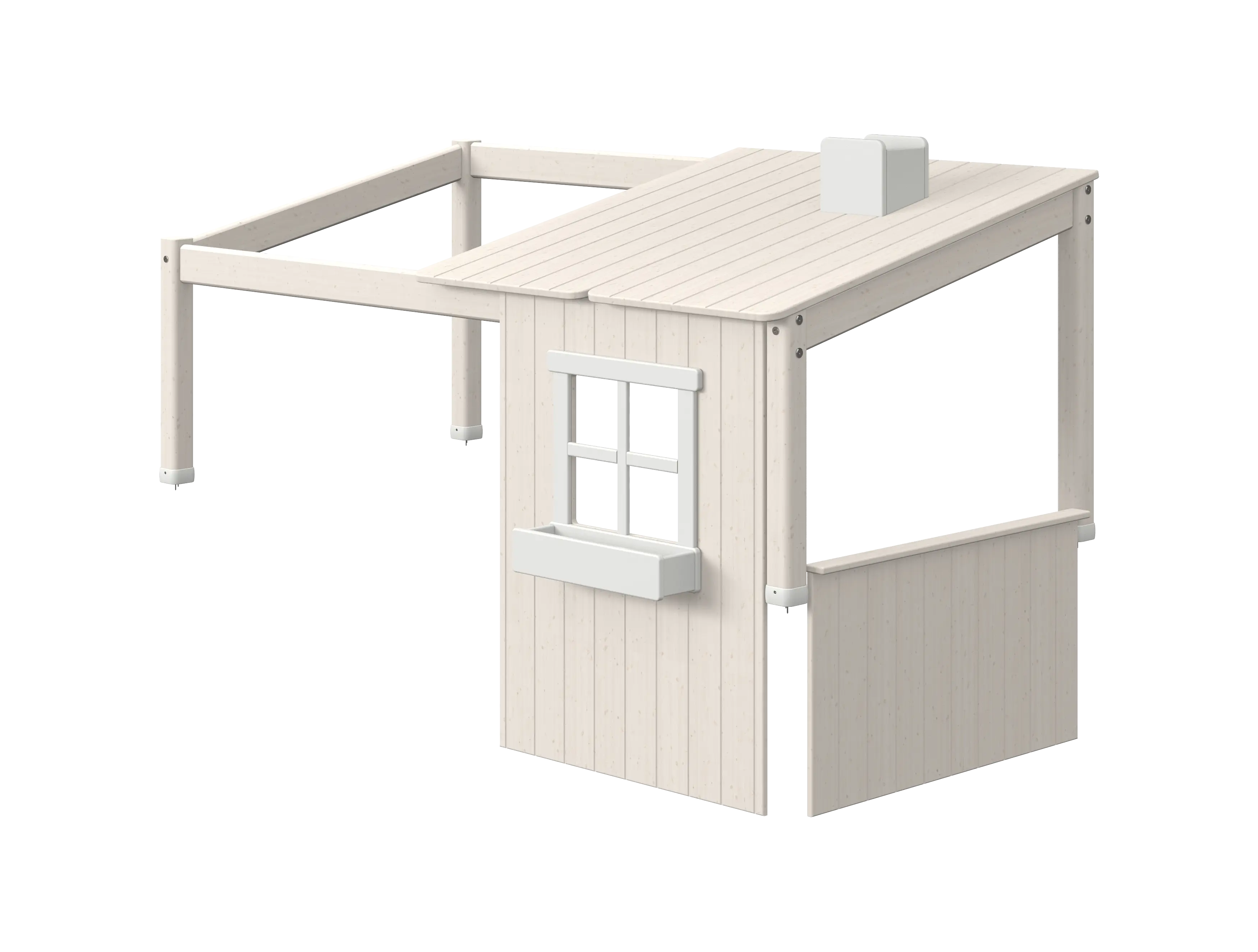 flexa-classic-1-2-haus-f-r-einzel-und-spielbett-120-cm-wei image 1