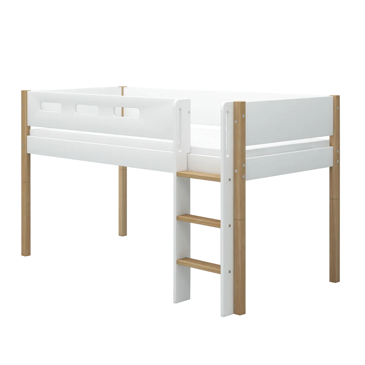 flexa-nor-gerade-leiter-und-pfosten-f-r-hochbett-120-cm-wei-eiche image 2