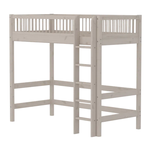 flexa-classic-hochbett-90x200-cm-184-cm-hoch-leiter-absturzsicherung-grau image 1