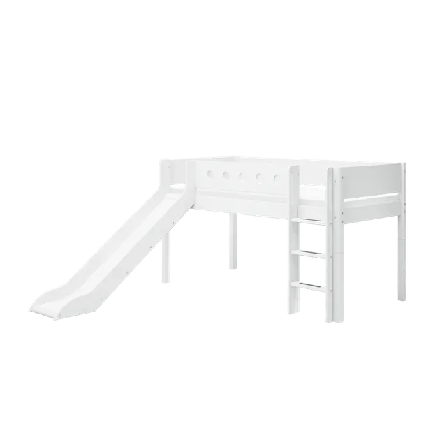 flexa-white-spielbett-120-cm-90x200-cm-wei-mit-rutsche-und-leiter image 1