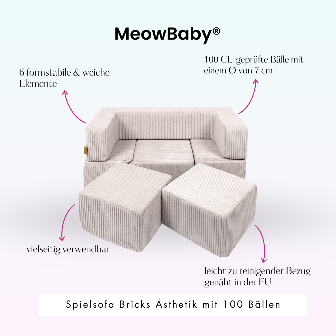 meowbaby-spielsofa-bricks-sthetik-mit-b-llebad-inkl-100-b-lle image 3