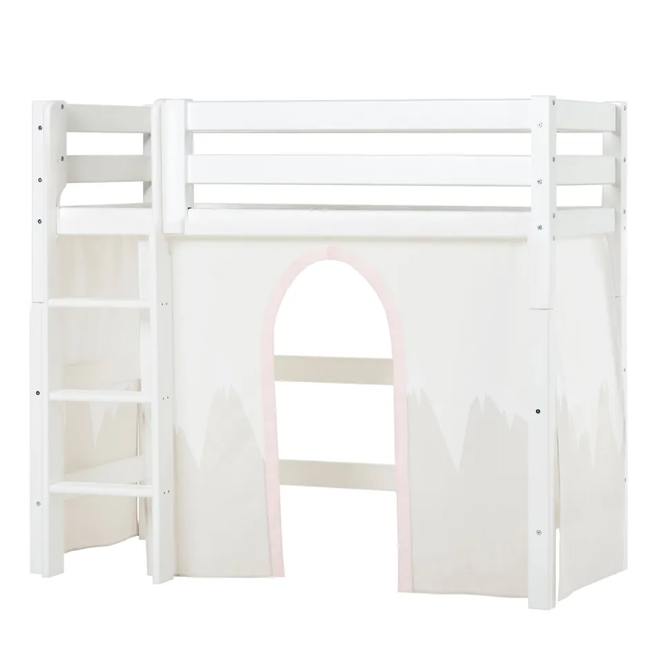 hoppekids-eco-luxury-mittelhohes-bett-mit-winter-wonderland-bettvorhang image 1