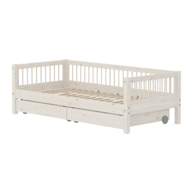 flexa-classic-einzelbett-90x200-cm-mit-schubladen-und-kreuzleisten-wei image 1