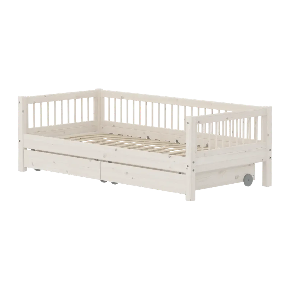flexa-classic-einzelbett-90x200-cm-mit-schubladen-und-kreuzleisten-wei image 1