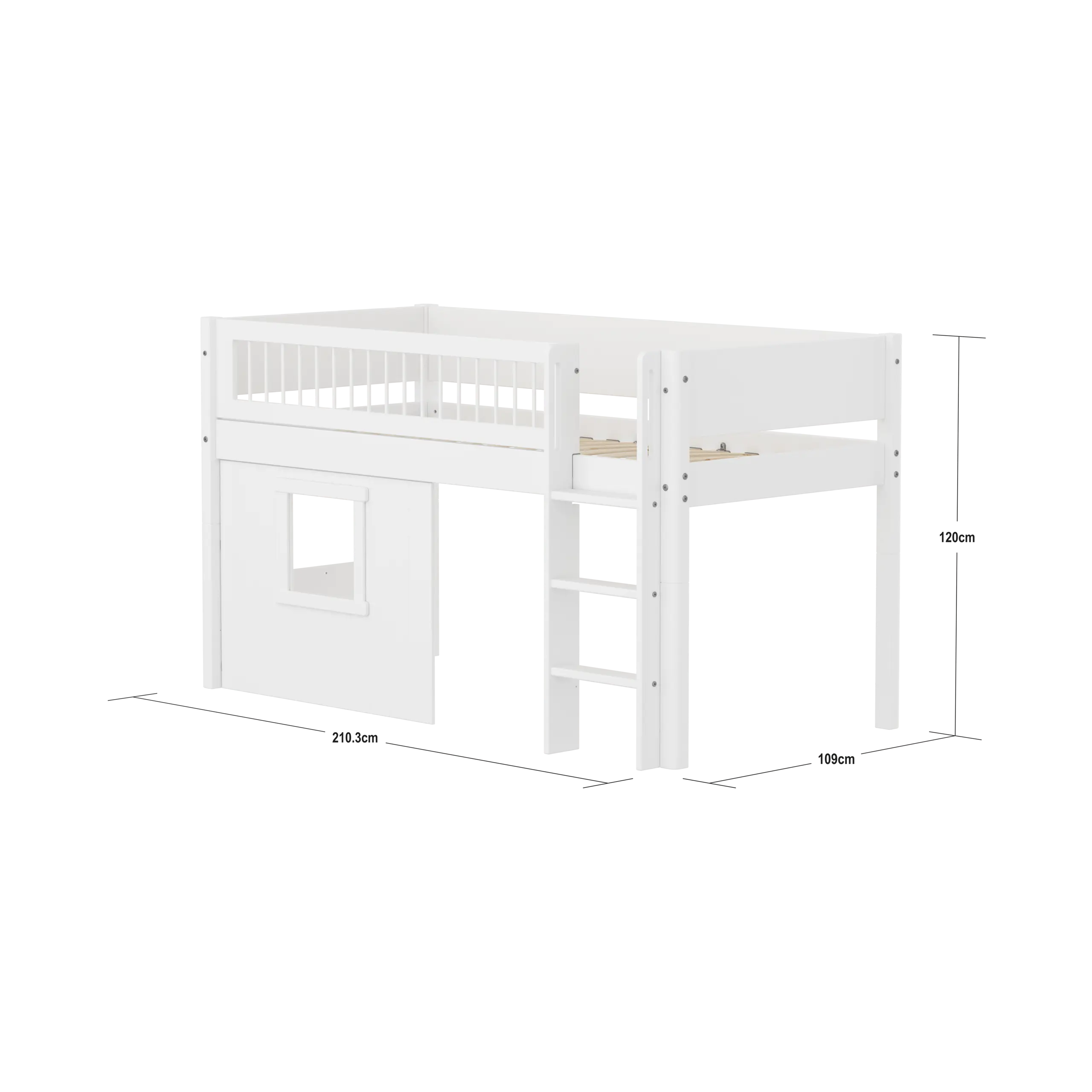 flexa-white-spielbett-120-cm-mit-baumhaus-90x200-cm-wei image 4