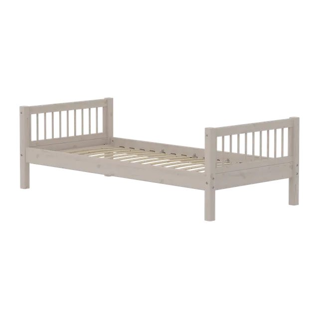 flexa-classic-einzelbett-90x200-cm-mit-sprossen-und-lattenrost-grau image 1