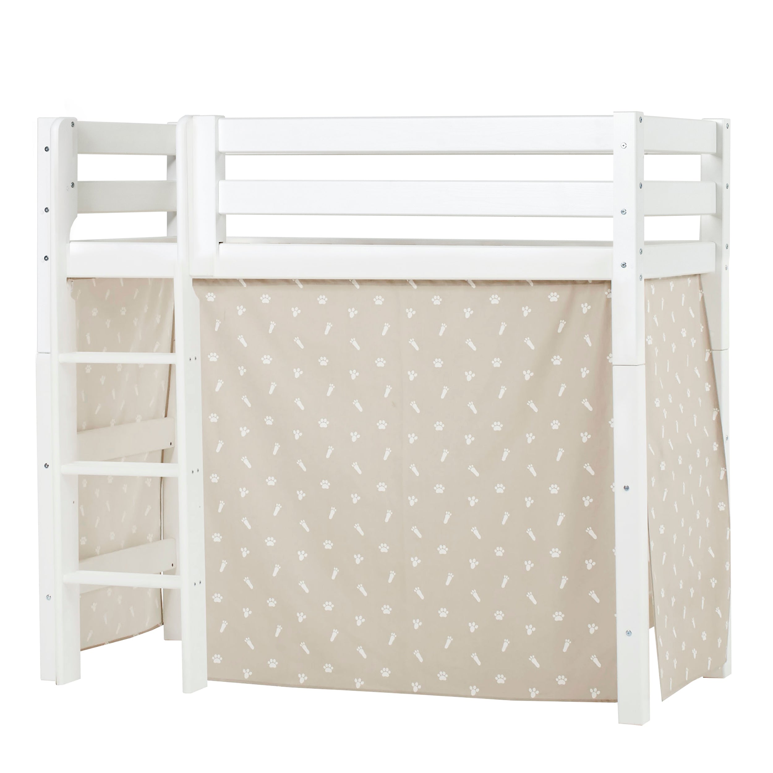 hoppekids-eco-luxury-mittelhohes-bett-mit-pets-silver-cloud-vorhang image 1
