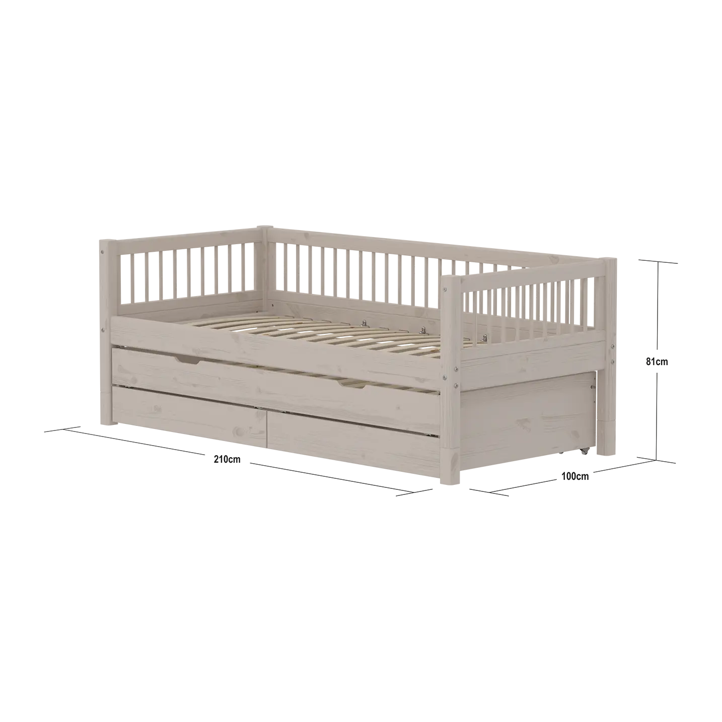 flexa-classic-einzelbett-90x200-cm-grau-mit-ausziehbett-90x190-cm-schubladen-und image 4
