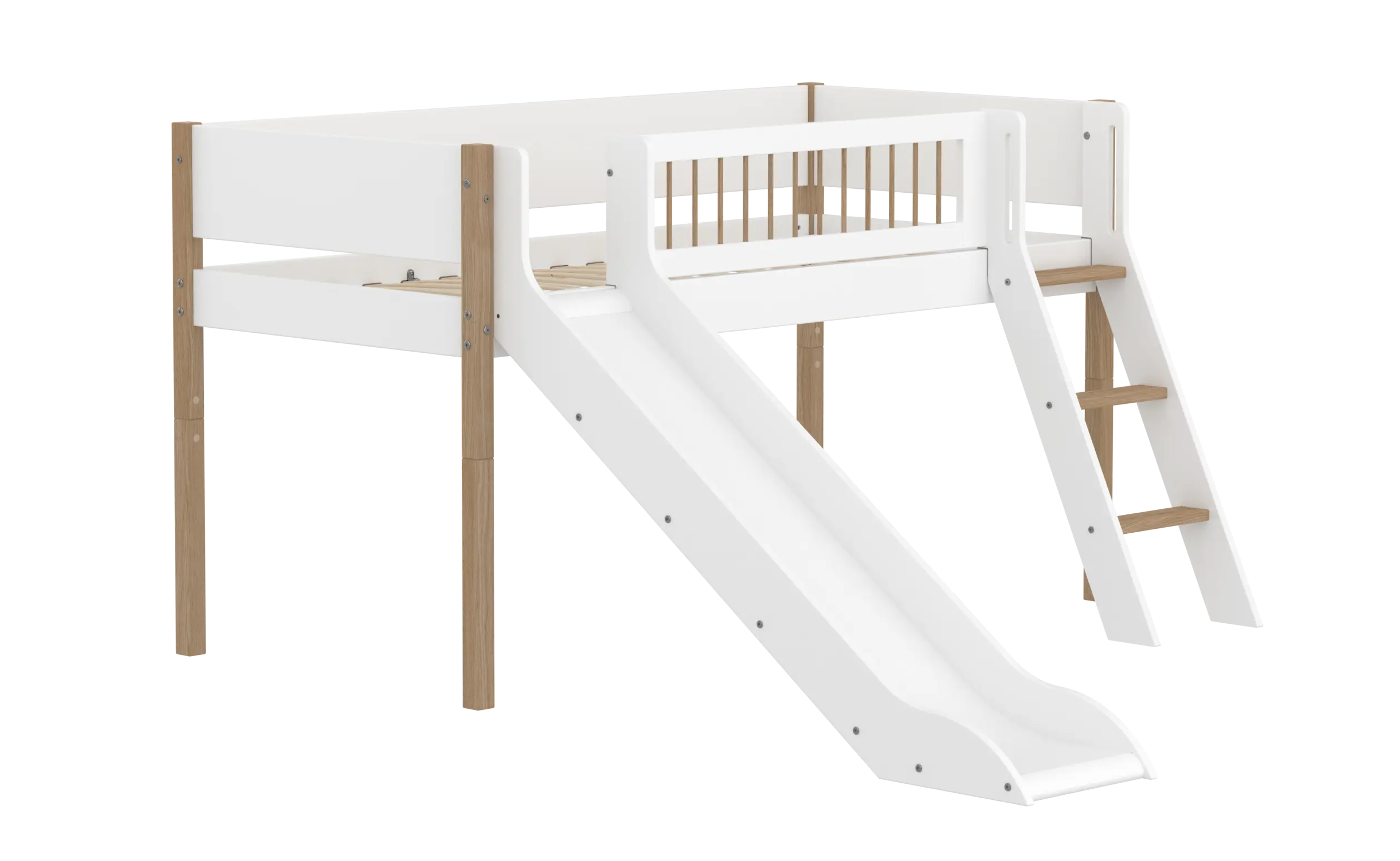 flexa-nor-spielbett-120-cm-mit-rutsche-leiter-und-absturzsicherung-90x200-cm-wei image 3