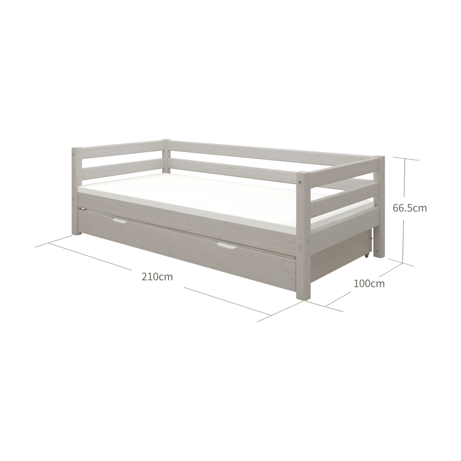 flexa-classic-einzelbett-90x200-cm-mit-ausziehbett-90x190-cm-grau image 8