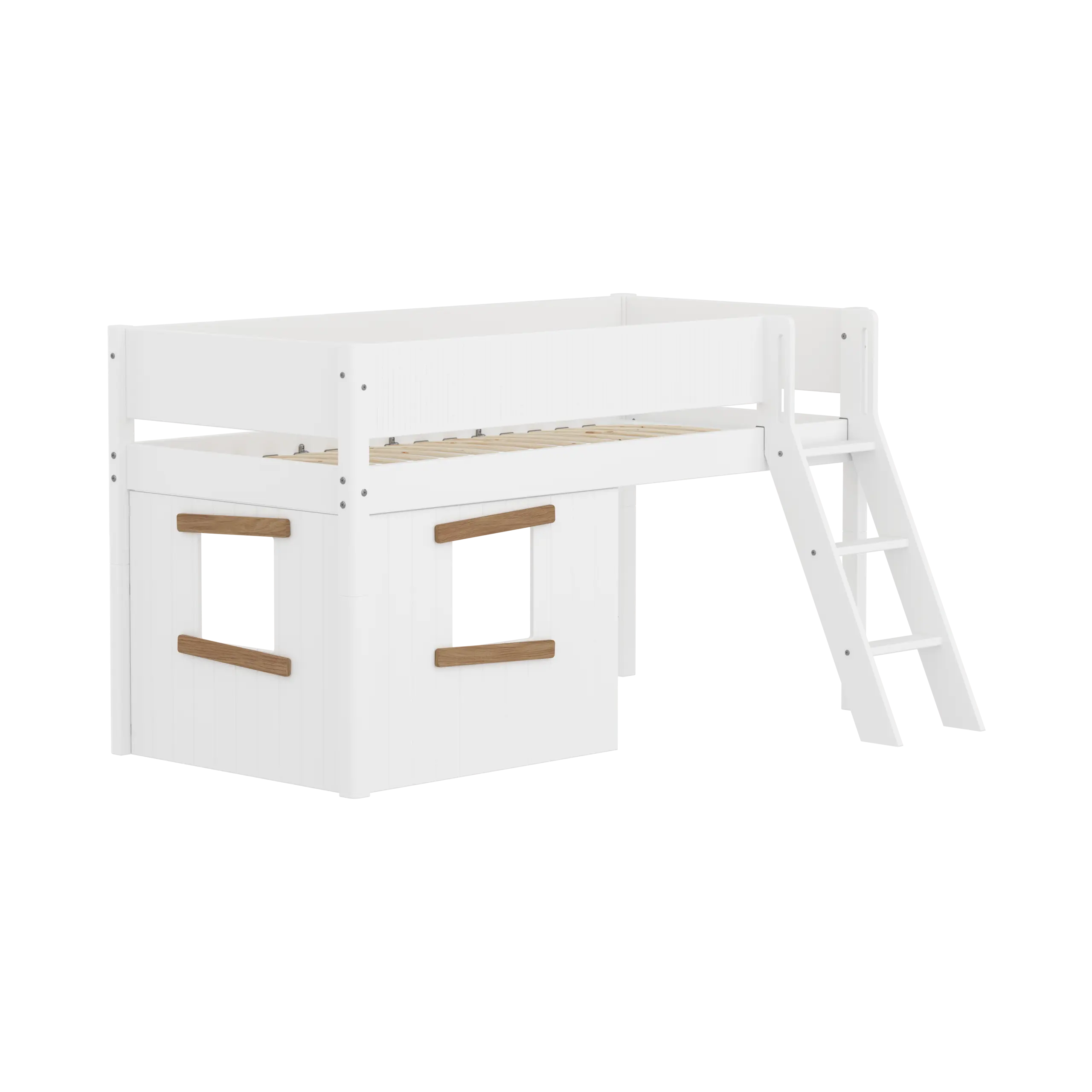 flexa-white-spielbett-baumhaus-120-cm-mit-leiter-und-absturzsicherung-90x200-cm--2 image 3