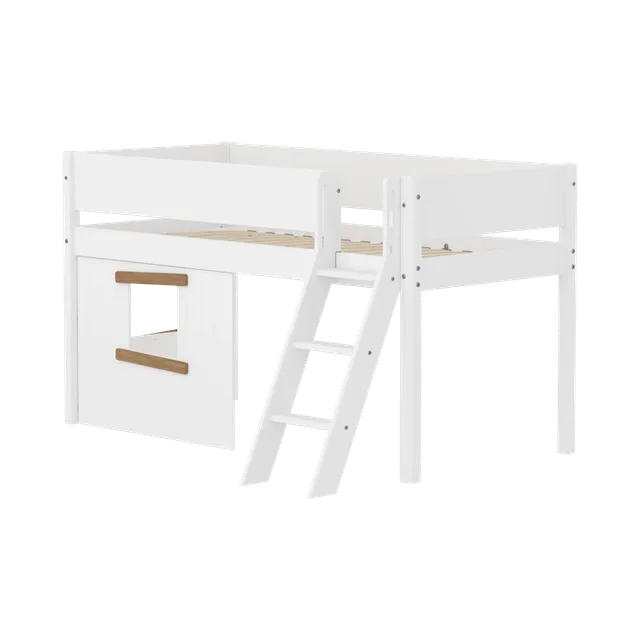 flexa-white-spielbett-baumhaus-120-cm-mit-leiter-und-absturzsicherung-90x200-cm--2 image 1