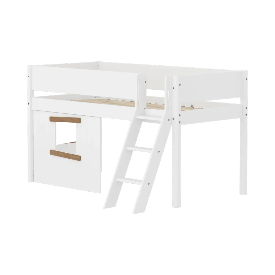flexa-white-spielbett-baumhaus-120-cm-mit-leiter-und-absturzsicherung-90x200-cm--2 image 1