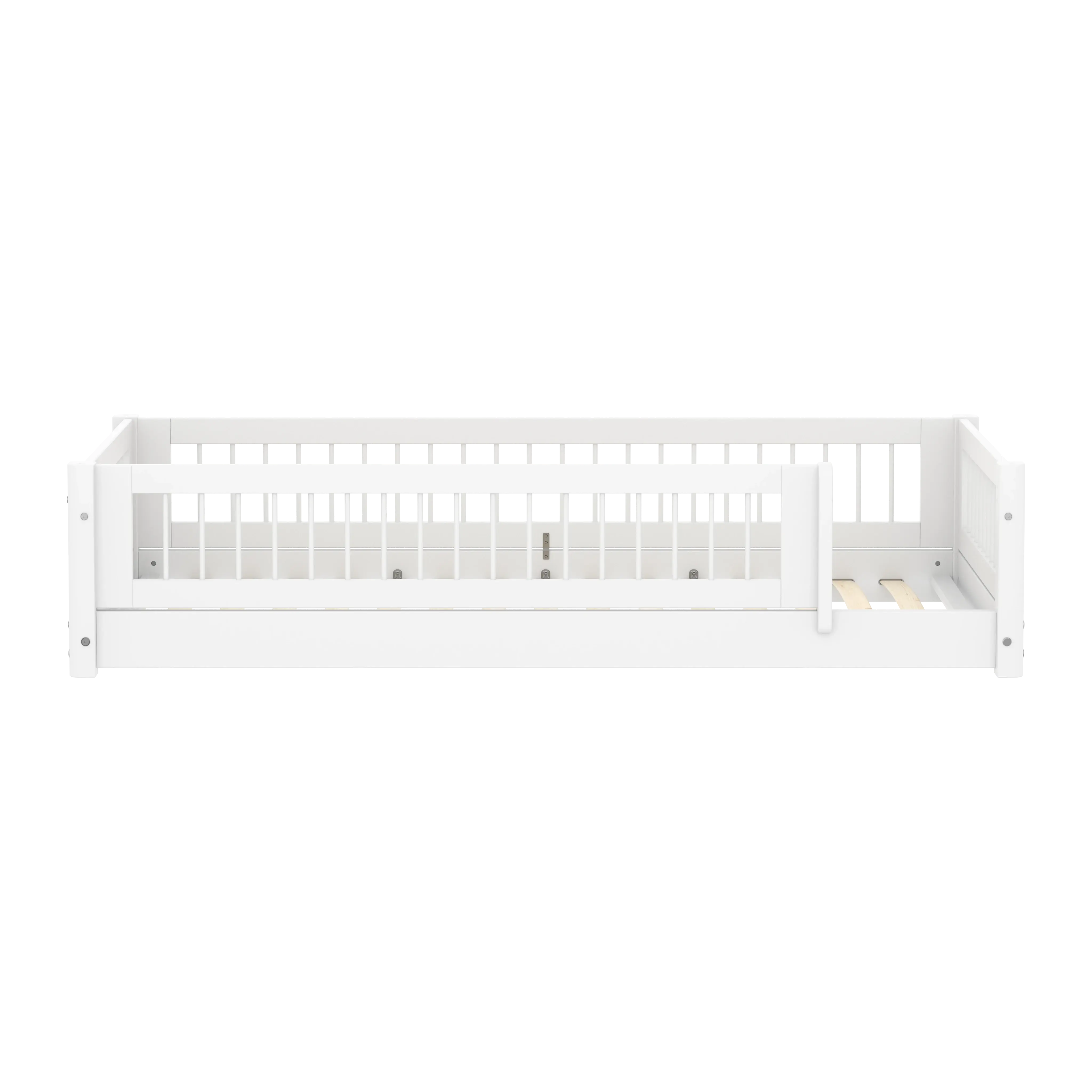 flexa-white-montessori-bett-90x200-cm-mit-crossbars-und-absturzsicherung-wei image 2