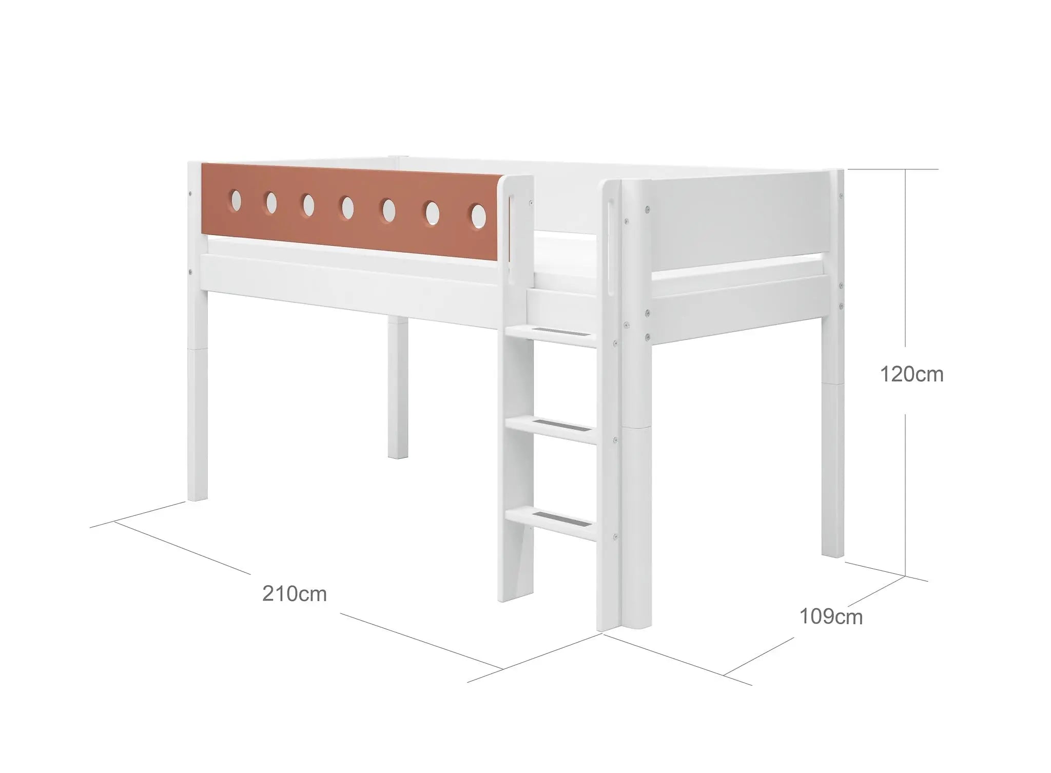 flexa-white-hochbett-120-cm-mit-leiter-und-absturzsicherung-90x200-cm-wei-3 image 5