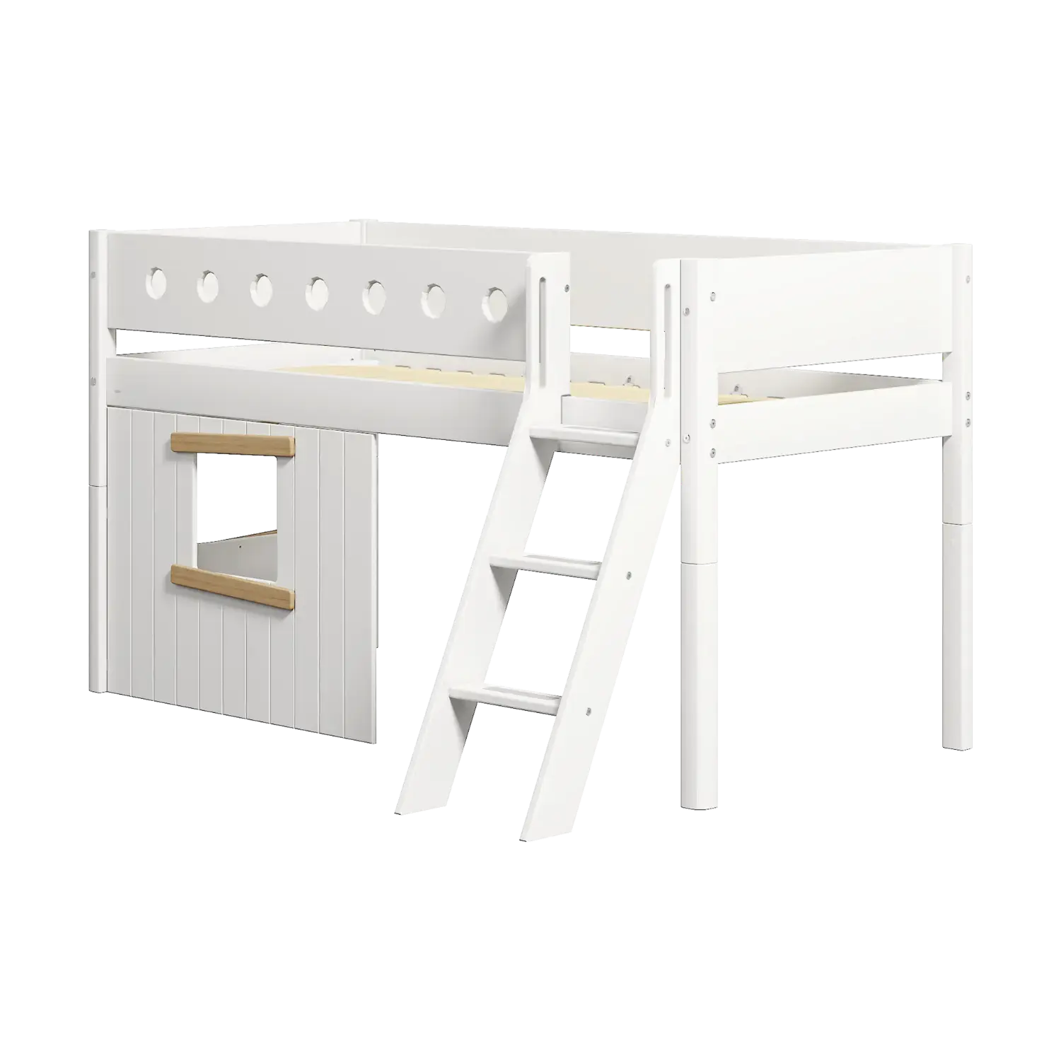 flexa-white-spielbett-120-cm-mit-baumhaus-leiter-und-absturzsicherung-90x200-cm--4 image 4