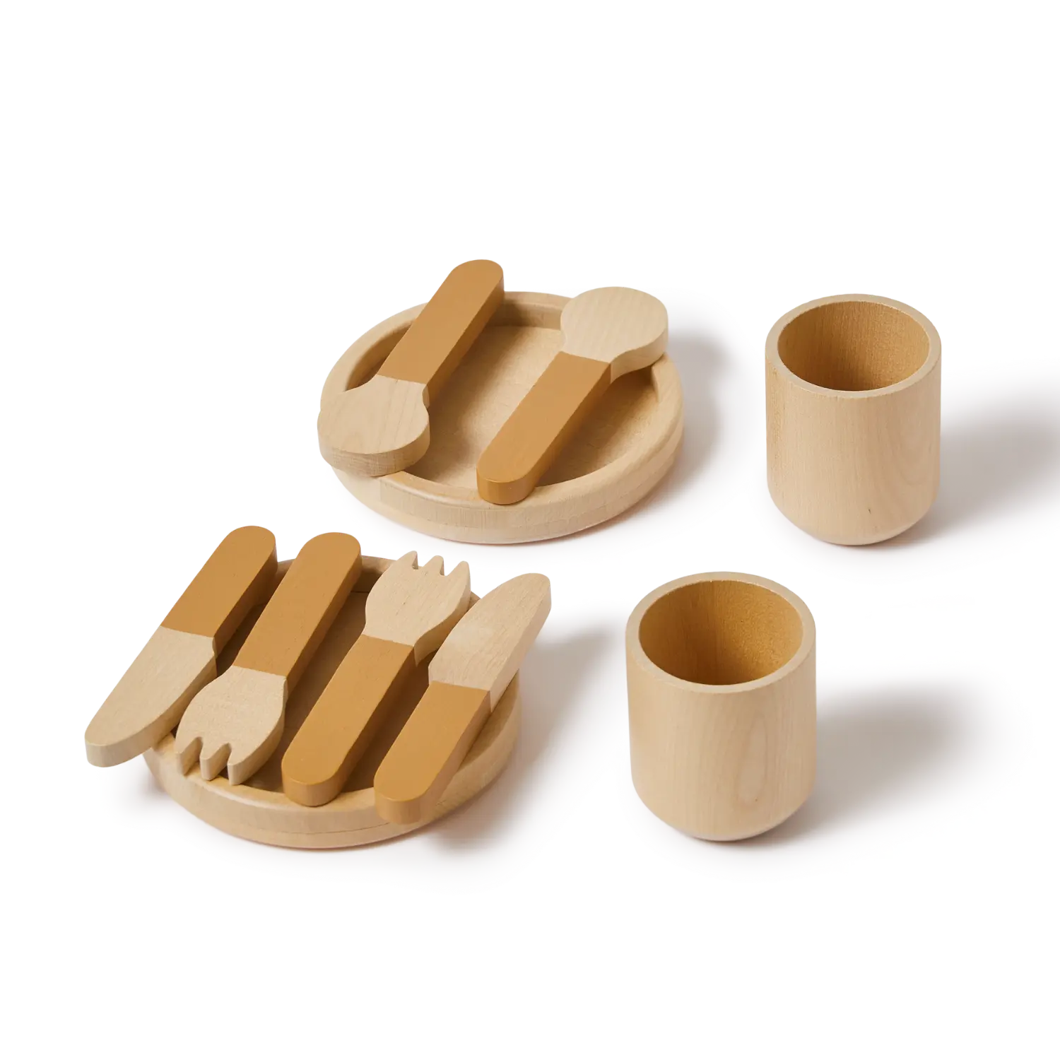 flexa-geschirr-spielset-holz-teller-besteck-und-tassen image 4
