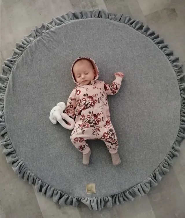 meowbaby-spielmatte-velvet-mit-volant-100cm-rund image 1